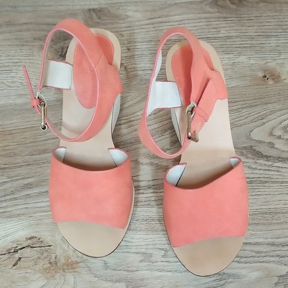 Topshop Womens Coral White Platform Wedge Heel Sandals - Picture 4 of 14